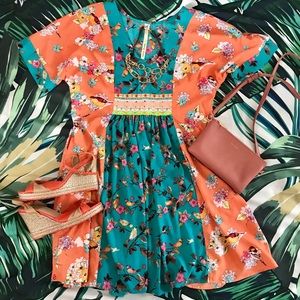 💋NWOT Uncle Frank Floral and Bird Print Dress💋